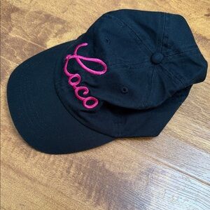Black Cap with Pink Embroidery